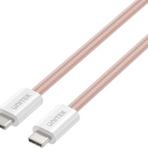 Kabel zwijany magnetycznie Unitek USB C PD 100W różowy 1m