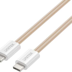 Kabel zwijany magnetycznie Unitek USB C PD 100W beżowy 1m