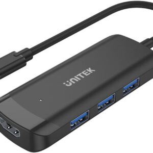 Unitek Aktywny hub USB-C 3*USB-A 3.1, HDMI 4K@30Hz