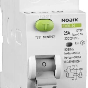 WYŁĄCZNIK RÓŻNICOWOPRĄDOWY, 6 KA, 40A, 30MA, 2P TYP AC EX9L-N Noark 108315