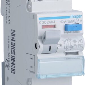 Wyłącznik różnicowoprądowy 1P+N 40A 30mA 6kA AC HAGER CDC240J