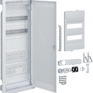 Rozdzielnica hybrydowa podtynkowa, 2 x12modułów, 2x płyta montażowa, 1x gniazdo 230V, HAGER Volta Hybrid VU602PLH