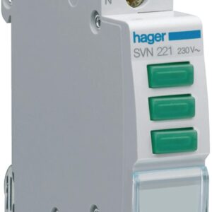 Lampka sygnalizacyjna, 230V AC, 3 x Zielony LED HAGER SVN221