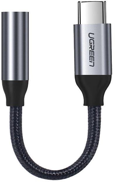 Ugreen przejściówka do słuchawek z 3,5 mm mini jack na USB Typ C 10 cm szary