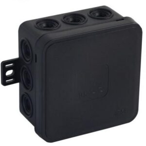 Puszka natynkowa pusta 12 wlotów VIPLAST V5 klik CZARNA IP54 75x75x41mm 035-05