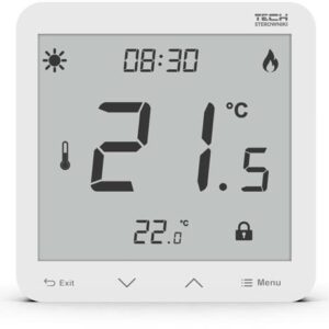 Przewodowy dwustanowy regulator pokojowy podtynkowy biały ST-297z v3 Tech sterowniki