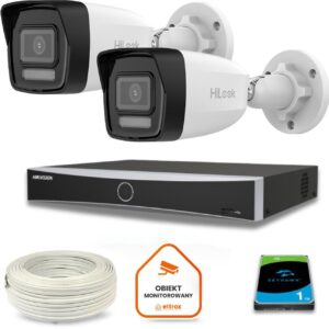 Zestaw monitoringu Hilook 2 kamery IP IPCAM-B8-30DL z dyskiem 1TB