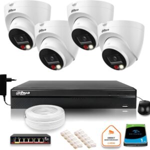 ZESTAW 4 Kamer IP Dahua 8mpx IPC-HDW1839T-A-IL-0280B-S6 + DYSK 1TB