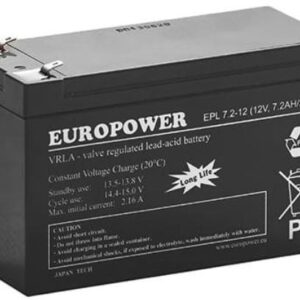 Akumulator AGM EUROPOWER serii EPL 12V 7,2Ah T1