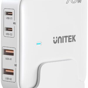 Unitek P1228AWH01-EU Ładowarka biurkowa GaN 70W 2xUSB-A 2xUSB-C