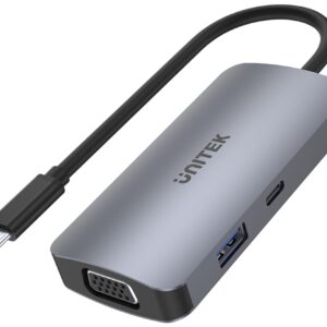 Unitek D1051A Hub USB-C 1xUSB 3.1 Gen1 VGA 2xHDMI PD MST