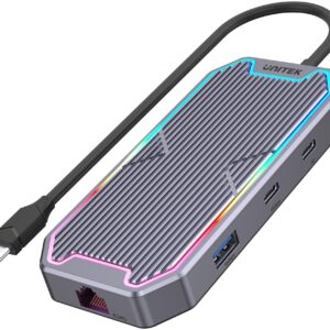 Unitek Hub USB-C HDMI RJ45 3,5mm audio 100W 10Gbps D1029A