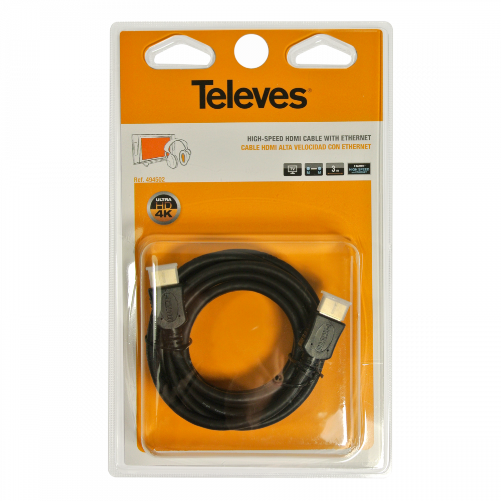 Kabel HDMI 2.0 Televes ref. 494502 3m 4K