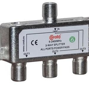 ROZGAŁĘŹNIK-SPLITER 5-2400 Mhz CORAB 3 DROŻNY Z PRZEJŚCIEM NAPIĘCIA