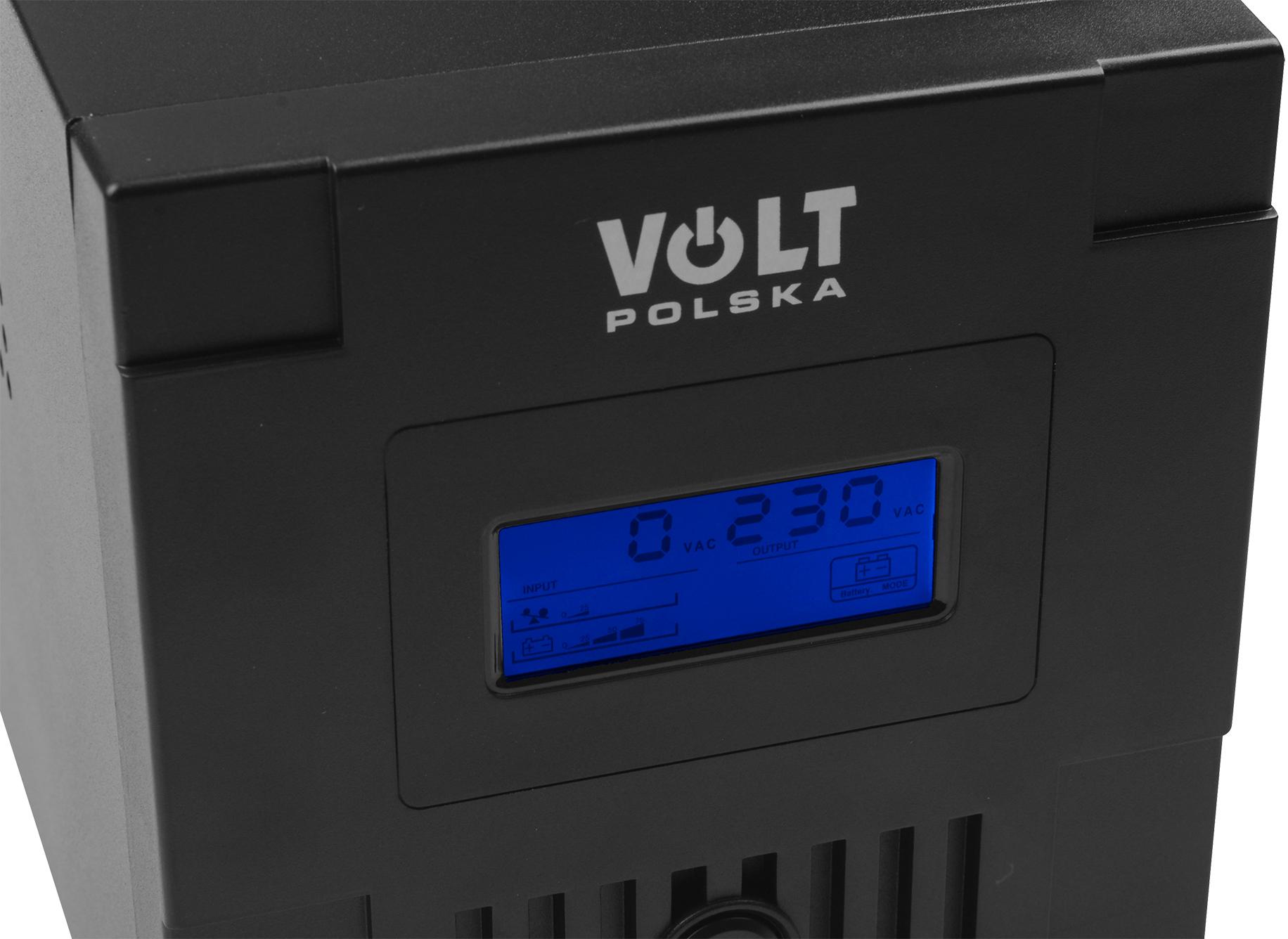 UPS ZASILACZ AWARYJNY VOLT POLSKA MICRO 1000VA 600W 1x9ah - obrazek 2