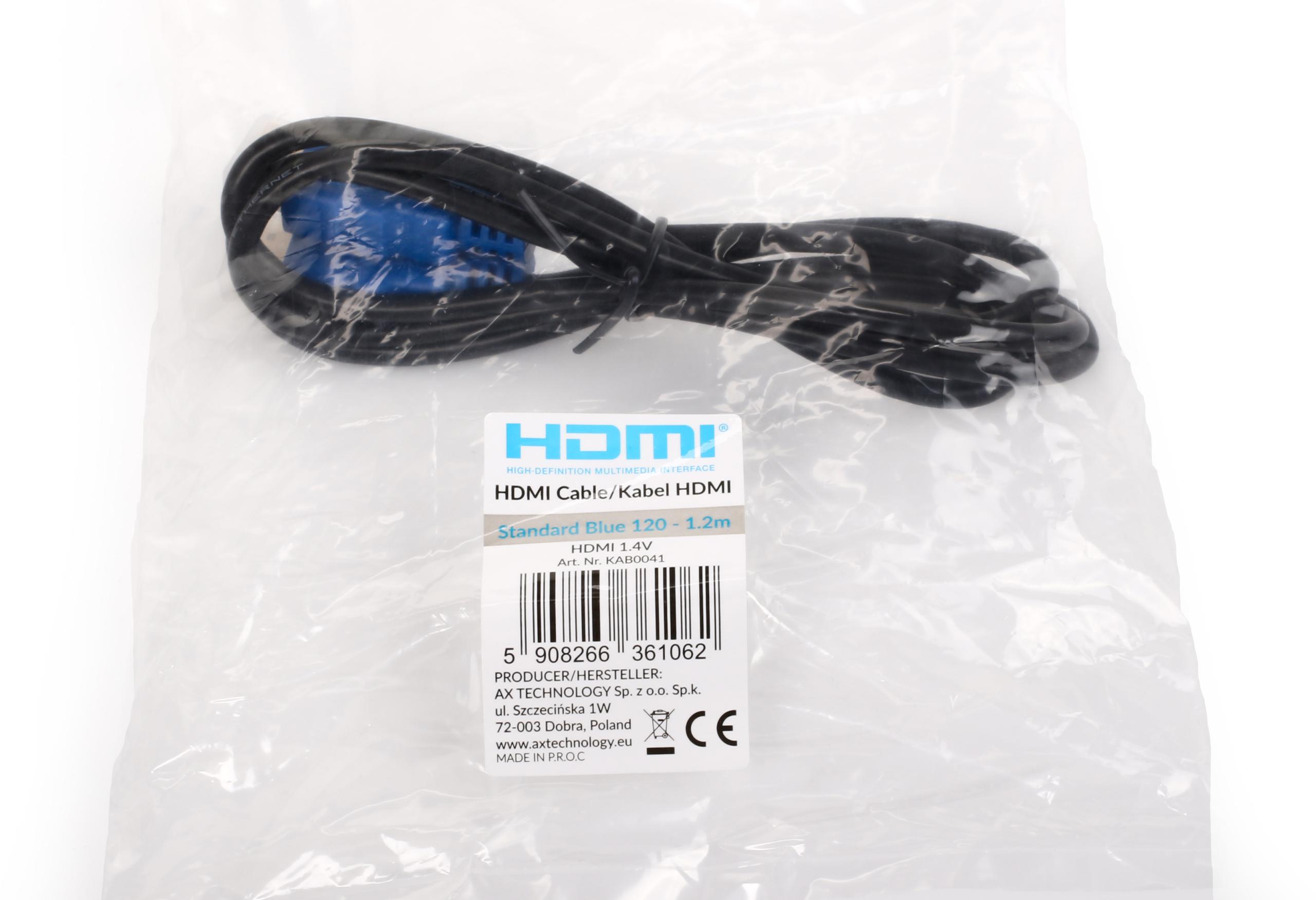 Kabel HDMI-HDMI Opticum Standard Blue 120 - 1.2m (v1.4) - obrazek 2