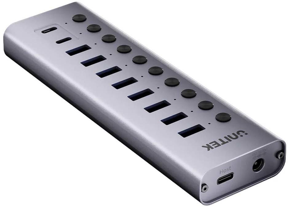 Unitek Hub USB C/USB A 10w1 5Gbps z włącznikami portów - obrazek 2