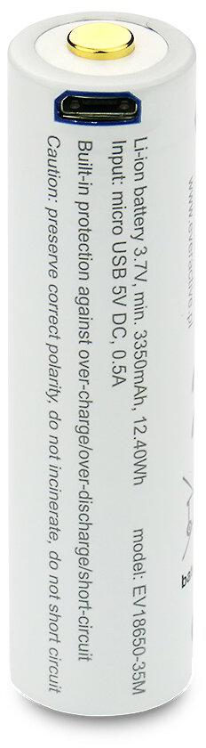 Akumulator 18650 Li-Ion 3,7V everActive 3500mAh (1 szt.) micro-USB z zabezpieczeniem - obrazek 2