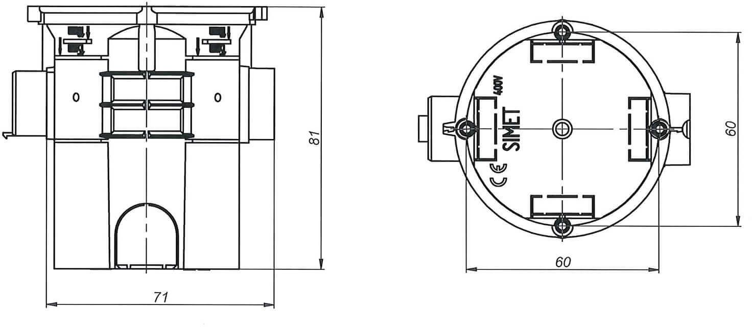 Puszka instalacyjna p/t 60 łączona, ekstra-głeboka S60GF pomarańczowa | 33008008 Simet - obrazek 2