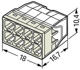 Szybkozłączka DRUT 8x 0,5-2,5mm2 WAGO 2273-208 (Paczka 50szt.) - obrazek 2