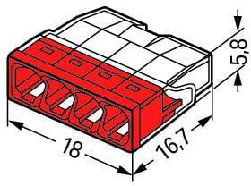 Szybkozłączka DRUT 4x 0,5-2,5mm2 WAGO 2273-204 (Paczka 100szt.) - obrazek 2