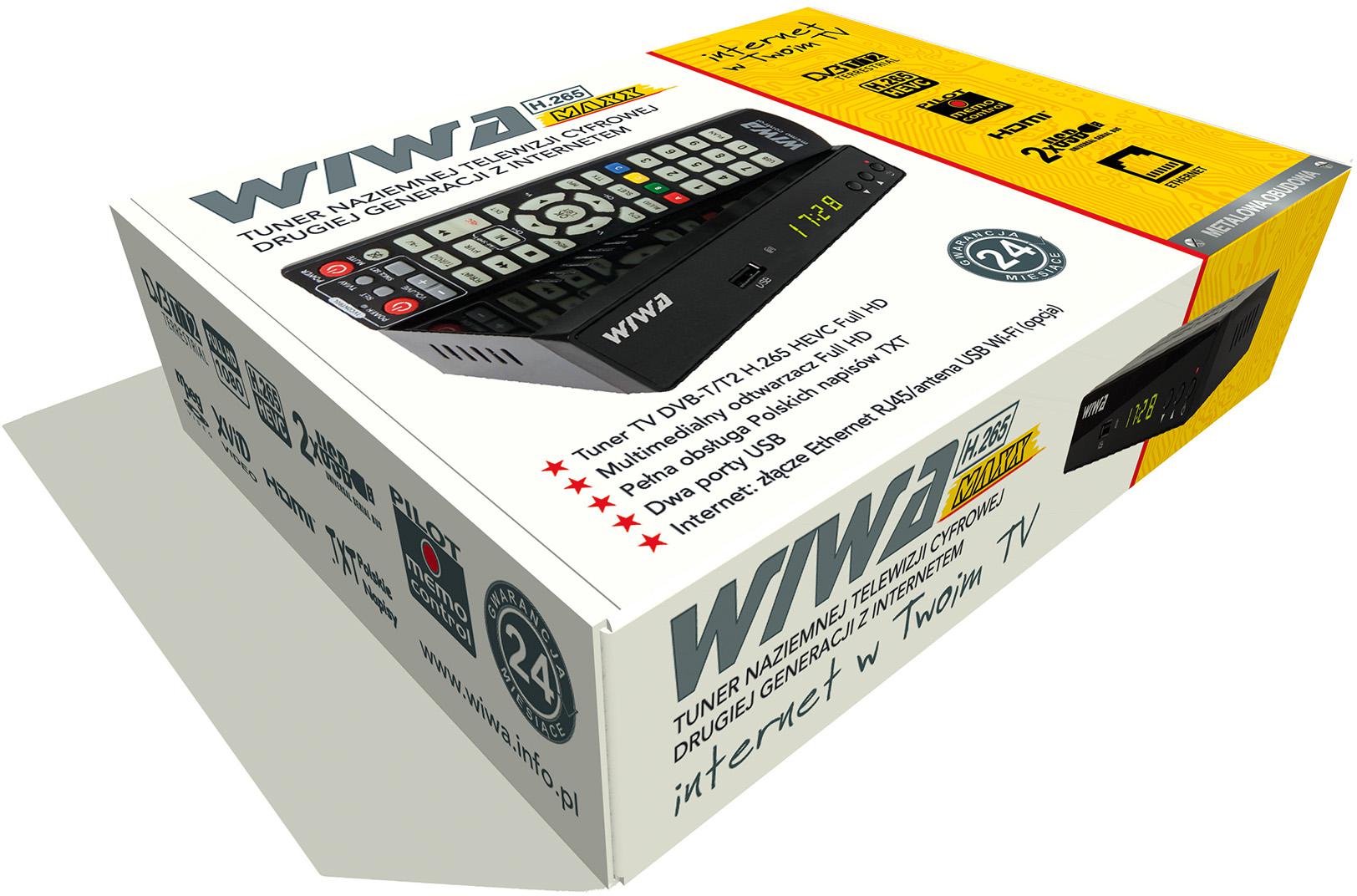 Tuner DVB-T/T2 WIWA H.265 MAXX - obrazek 2