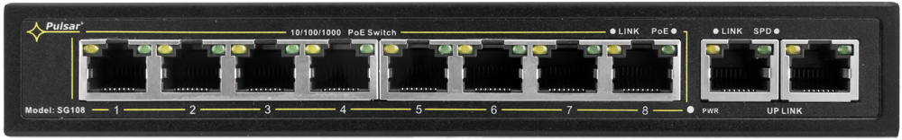 SWITCH POE PULSAR SG108 10-PORTÓW (8xPoE + 2xUPLINK) - obrazek 2