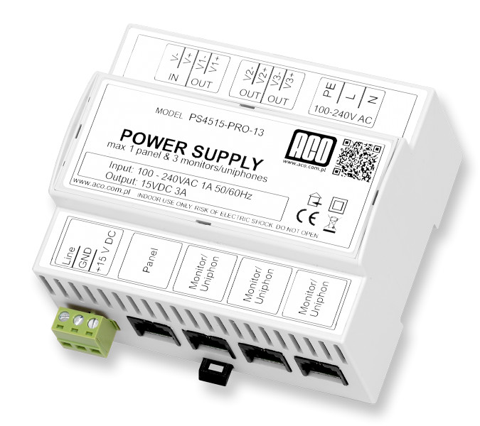 ACO PS45-15-PRO-13 Zasilacz video DIN 15V, 3A